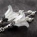 Wedding White Flower Earrings - Vintage Style Wedding Jewelry, White Flower Blossom, Antiqued Silver, Bridal Jewelry, Garden Wedding