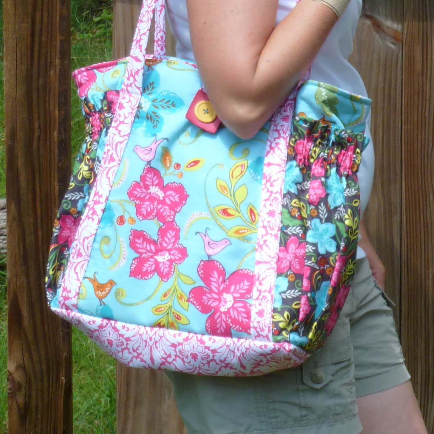 Satchel XL tote bag - easy pdf purse sewing pattern - great diaper bag ...