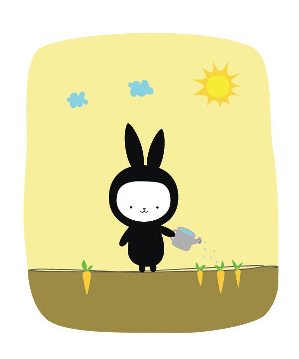 Black Bunny 8x10 Print