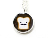 French Toast Necklace -  Kawaii Cute Silver Plated 17 inch
