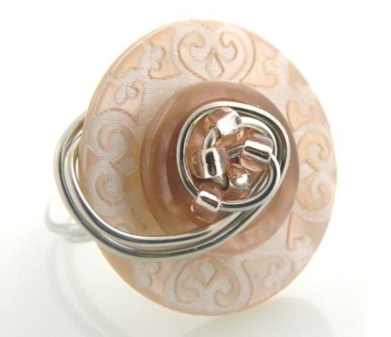 Made to Order Customized Button Ring