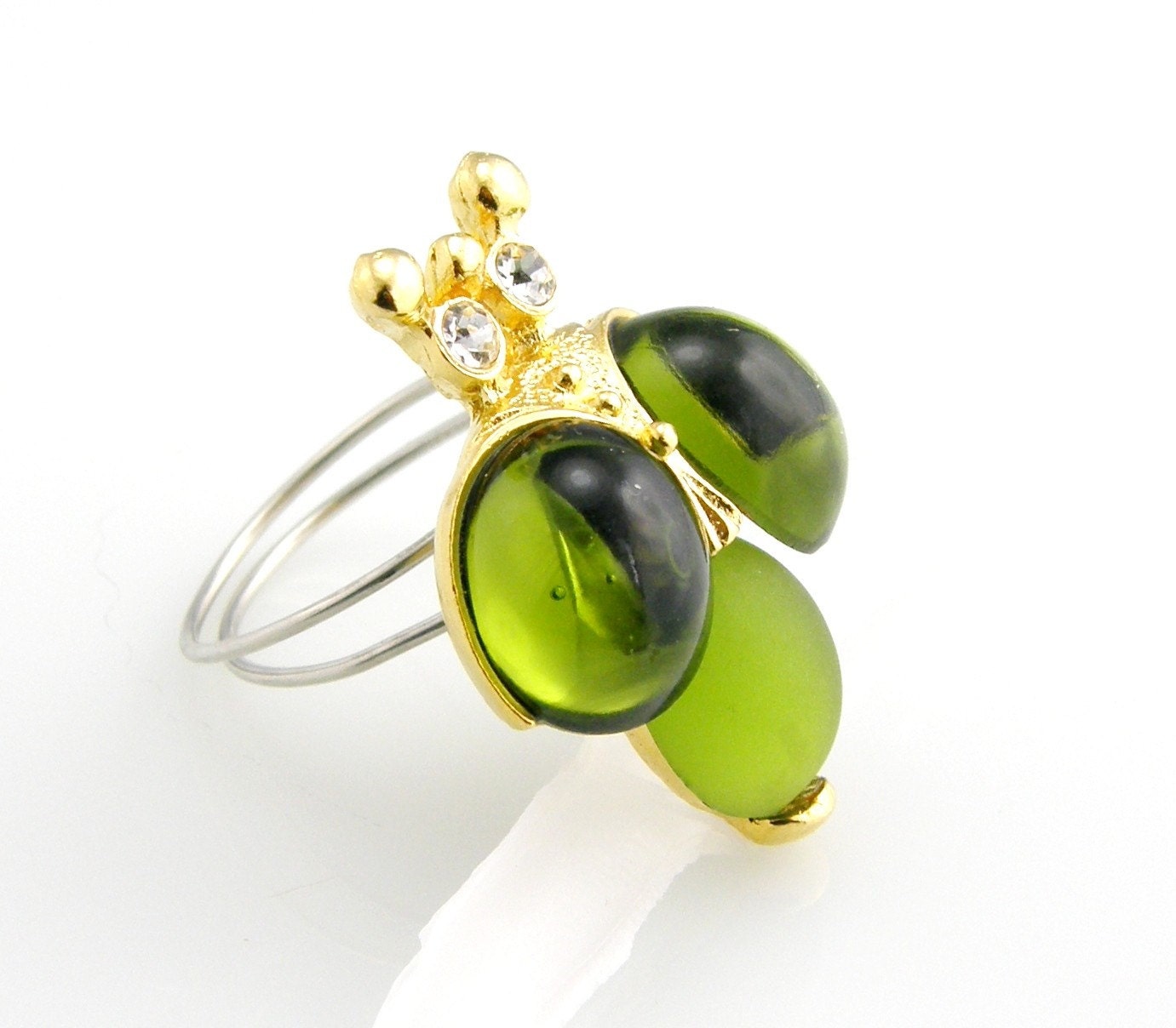 LIMITED EDITION Green Bumble Bee Ring