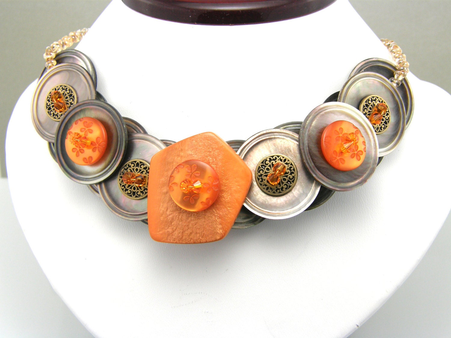 Button Necklace Gifted to Rachael Ray Made To Order