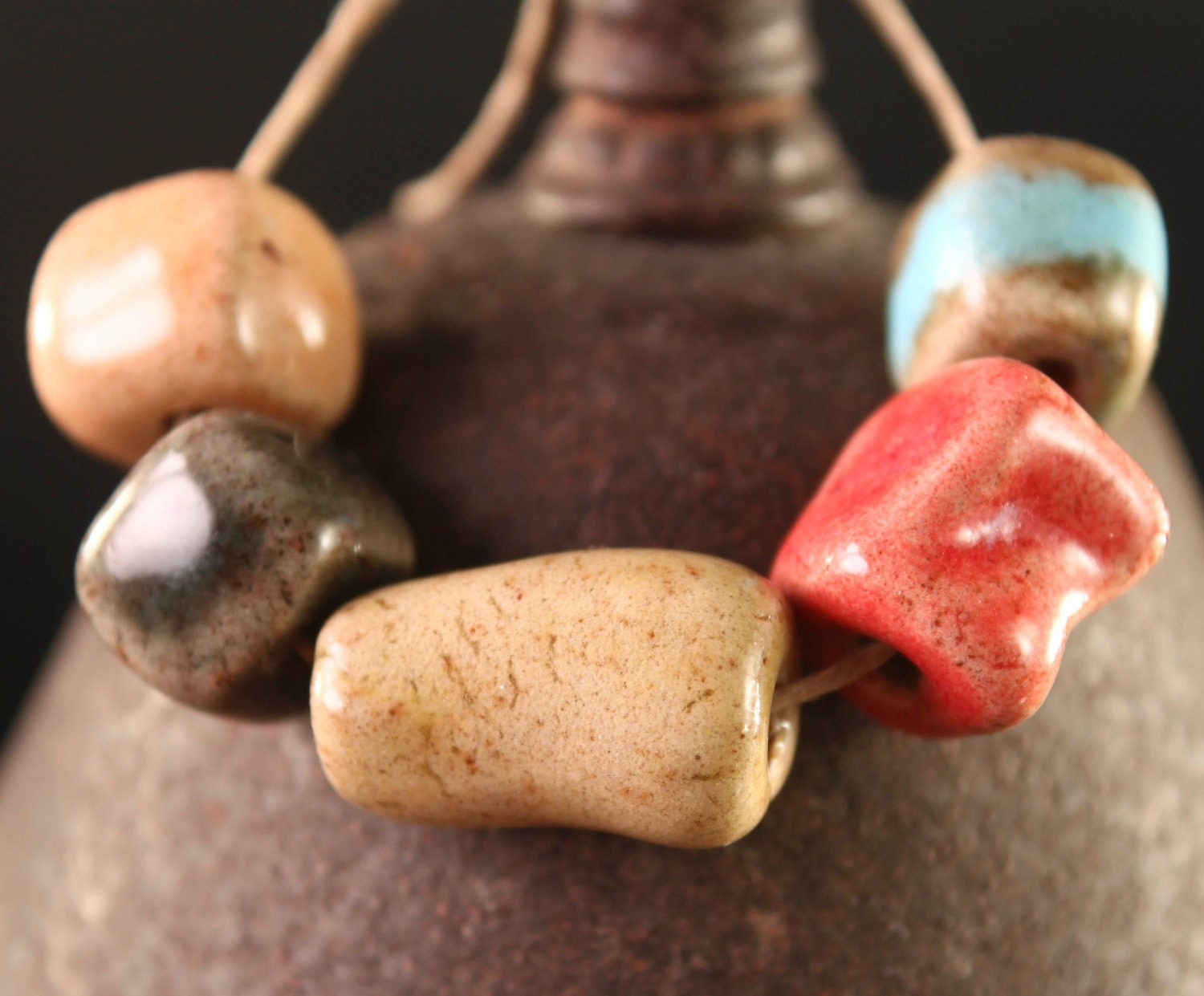 Sampler Set II handmade stoneware beads (5)