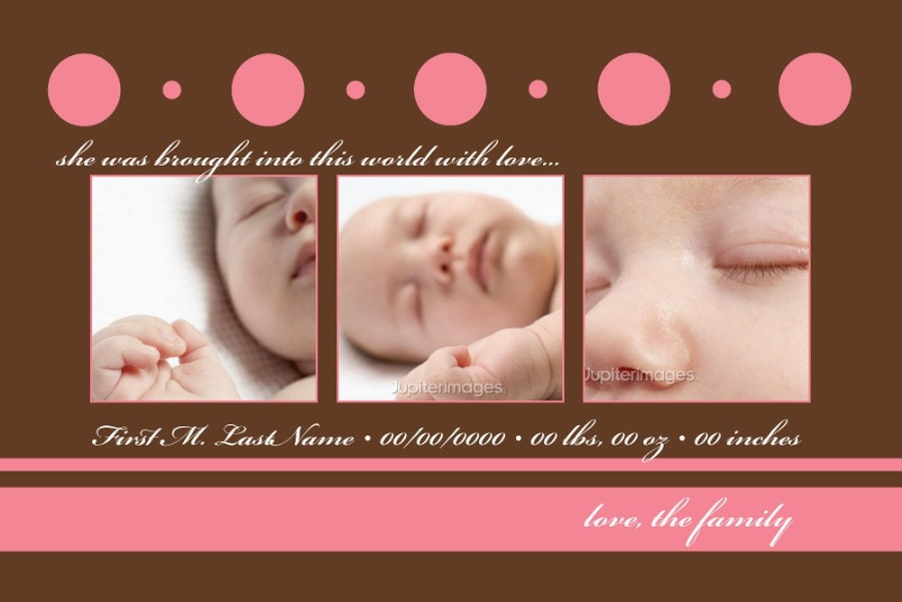 Baby Announcement - Brown/Pink and Brown/Blue