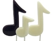 10 MUSICAL NOTE Crystal Barley Candy LOLLIPOPS - Large Super Size
