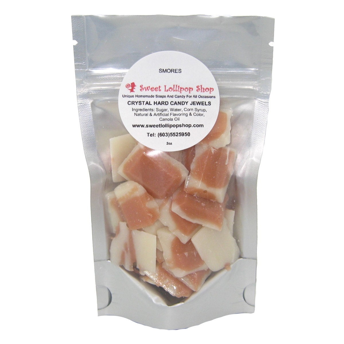 S'MORES - Crystal Jewels Barley Hard Candy Sweets - Chocolate and Marshmellows
