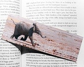 Baby Elephant Bookmark - canvas printed bookmark 2x6 inches (5x15cm) - cute baby animal print
