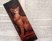 Art Bookmark - Cat Goddess Bast - canvas printed bookmark 2x6 inches (5x15cm) - Egypt mythology cat art print