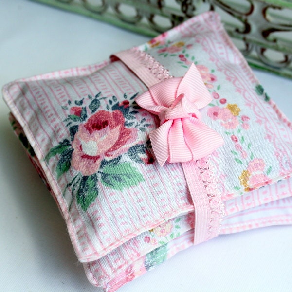 Lavender Sachet 3 Pack Handmade Vintage Fabric Pink Floral