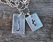 Rustic Silver Necklace Collection - Simply Initals, handmade jewelry, personalized jewelry, silver jewelry, silver necklace