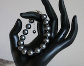 Swarovski dark grey pearls bracelet