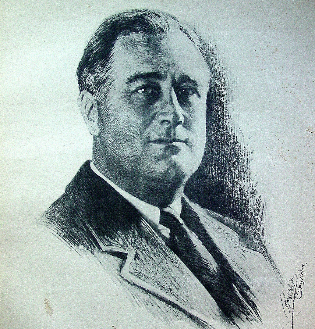 Franklin D Roosevelt ,1936 Campaign Poster For President, Sweeney Litho, Reserved for akstys