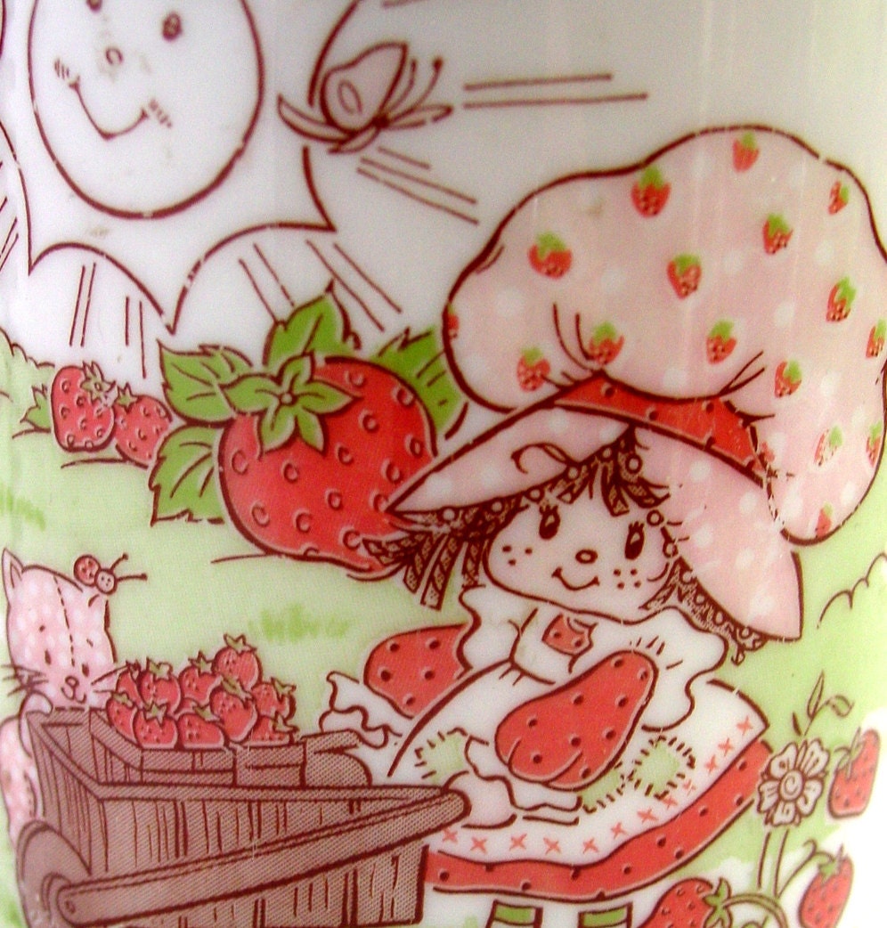 Vintage Strawberry Shortcake Thermos for Lunchbox, 1980s Collectible