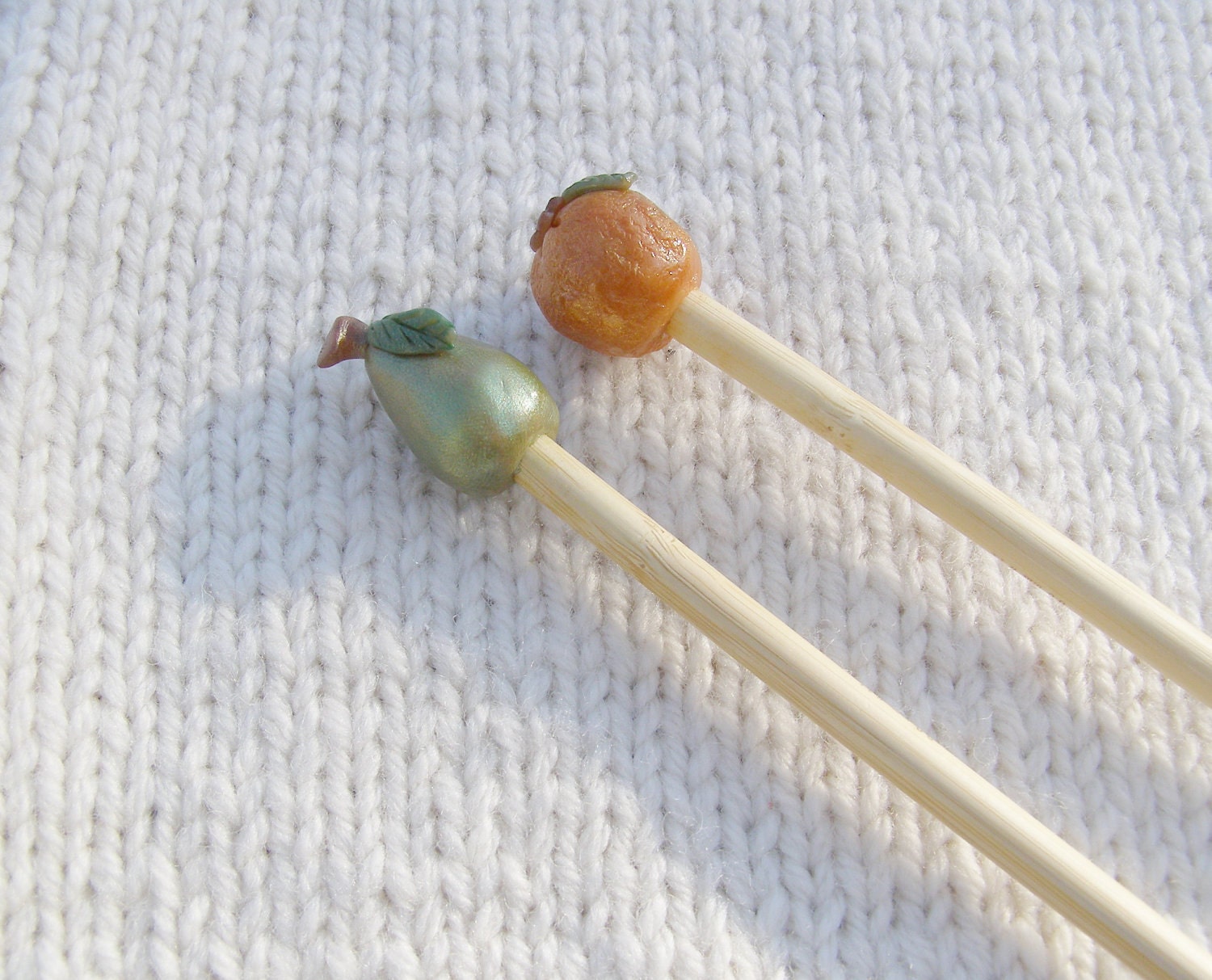 Orange and Pear Knitting needles