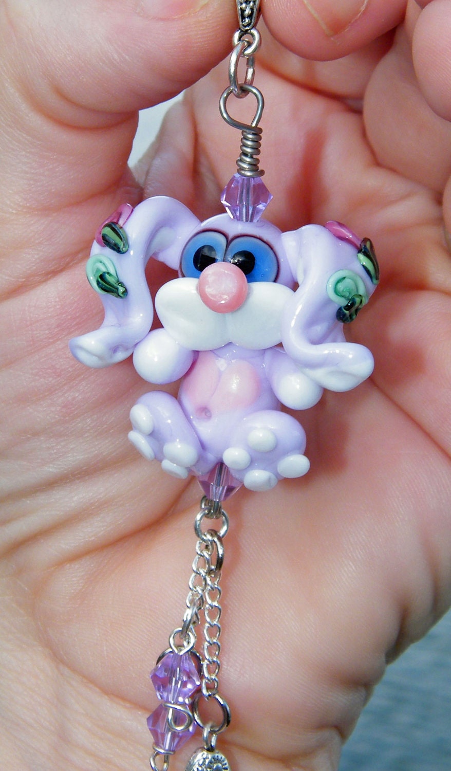 Samantha Beads - Lampwork Bunny Pendant
