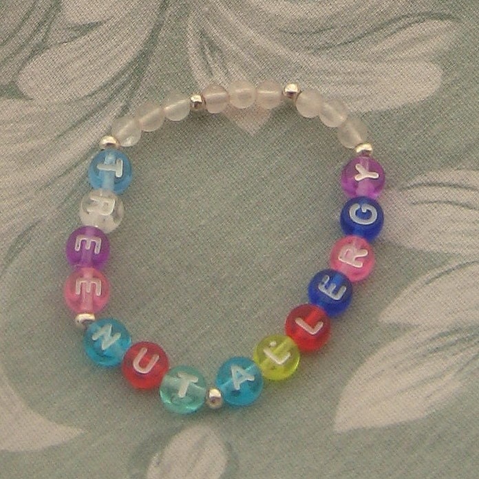 TREE NUT ALLERGY Awareness Bracelet Health by DesignedByLucinda