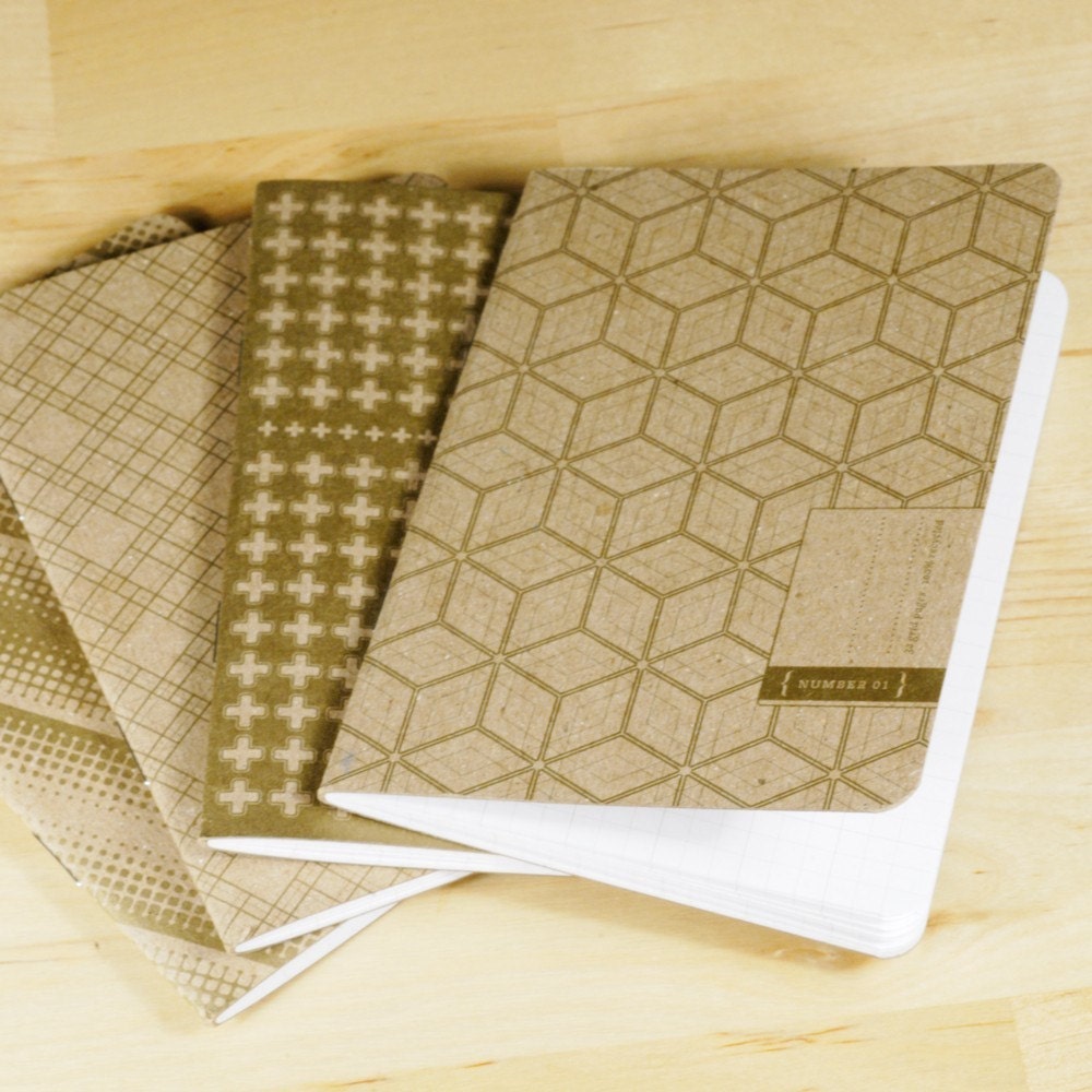 Set of 4 Gold Mini Notebooks