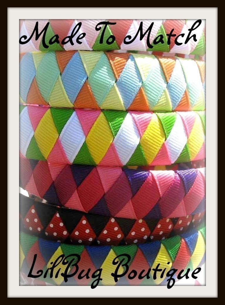 LiliBug M2M YOU PICK the Ribbon Colors Woven Heaband