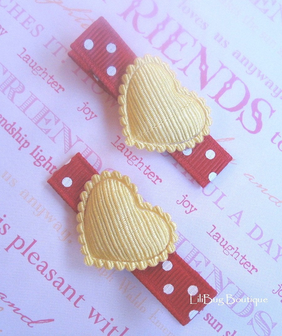 LiliBug Red Polka Dot Hair Clippie Set