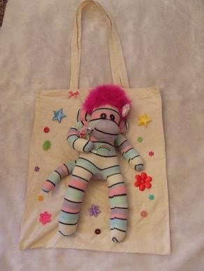 Unique Sock Monkey Bag Proceeds For Dawns Boys 