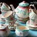 Shabby Chic Pink and Aqua Tea Set and Tea Cup party favors