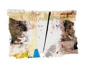 Scrolls Series 7 - Collage with Hand Painted Papers 5 x 7 on 8 x 10 Backing