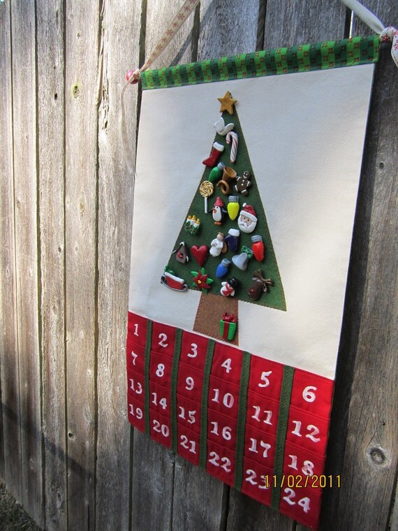 handmade christmas advent calendar with 24 ornaments by handmade christmas advent calendar with 24 ornaments by