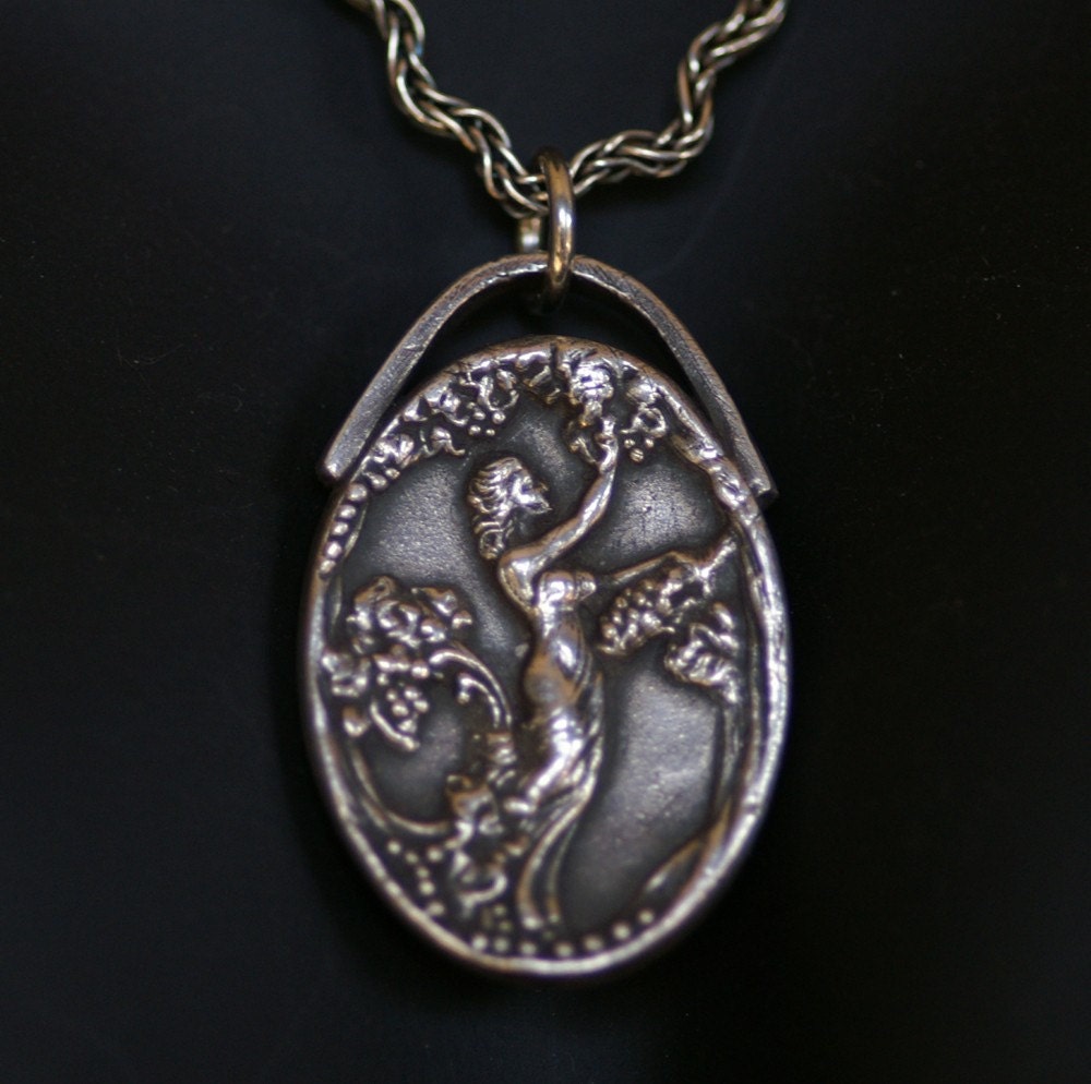 Silver Lady in the Vines Cameo with Bail - No Chain - Made to order