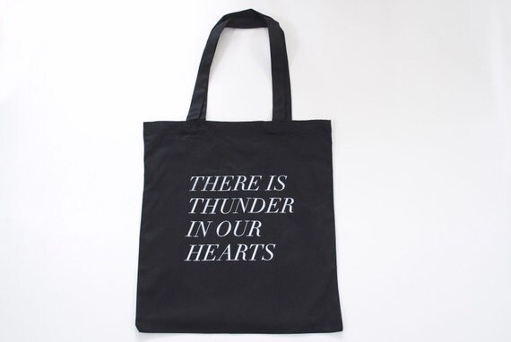 thunder in our hearts tote in black