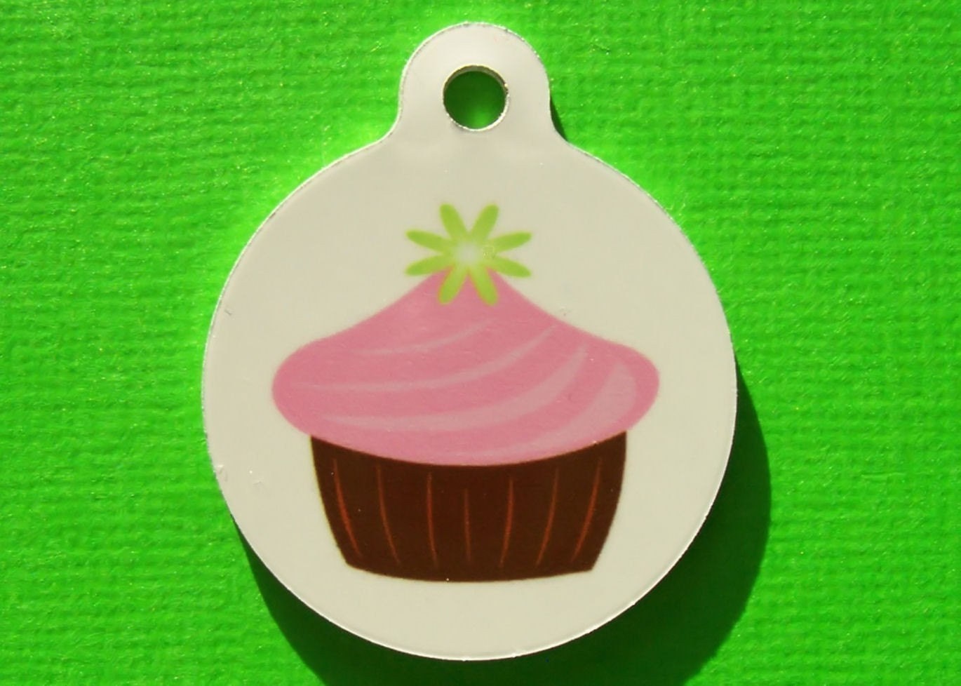 Pink Pupcake - Metal Pet ID Tag - Custom