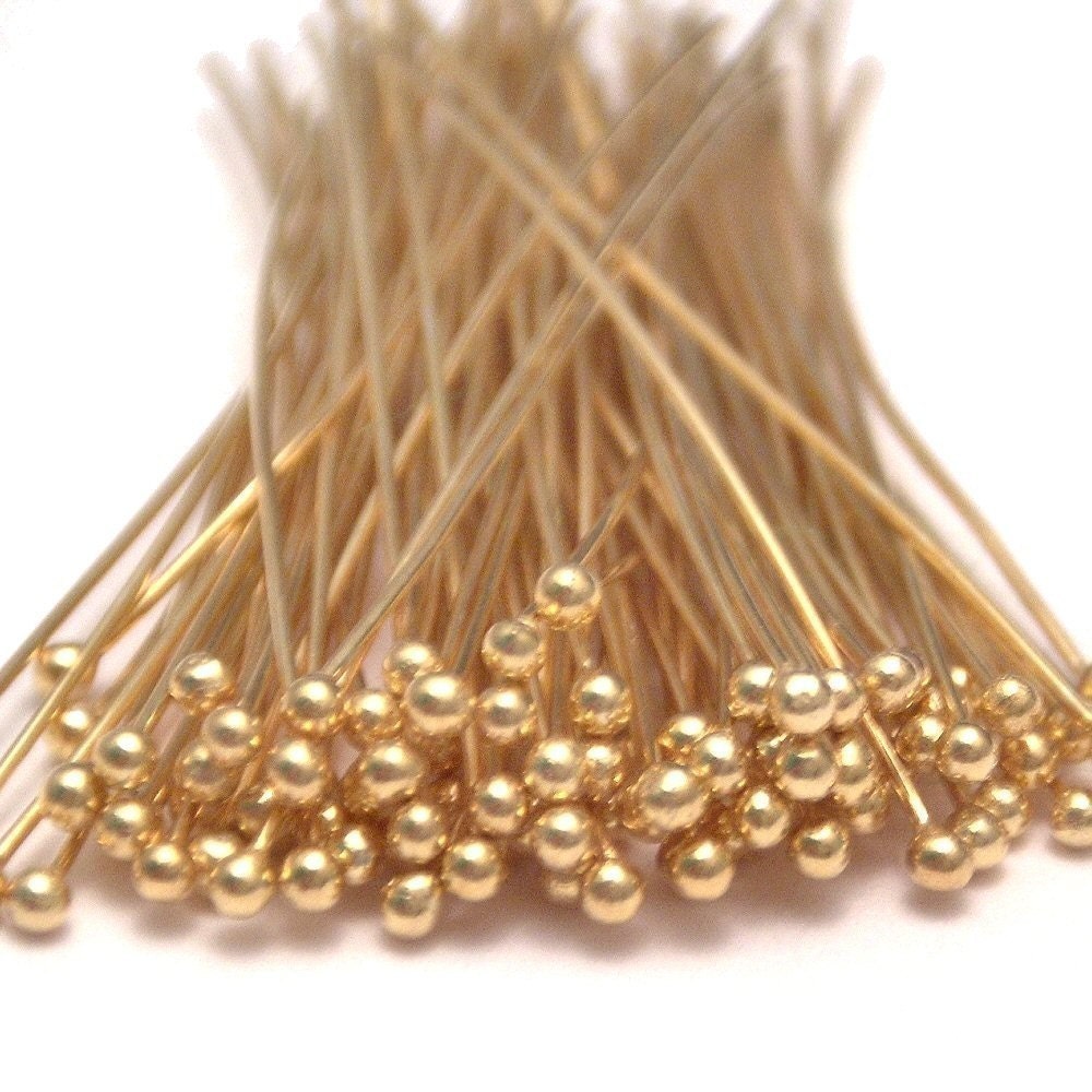 LAST 100 pc - 27g Vermeil 30mm Ball Headpins