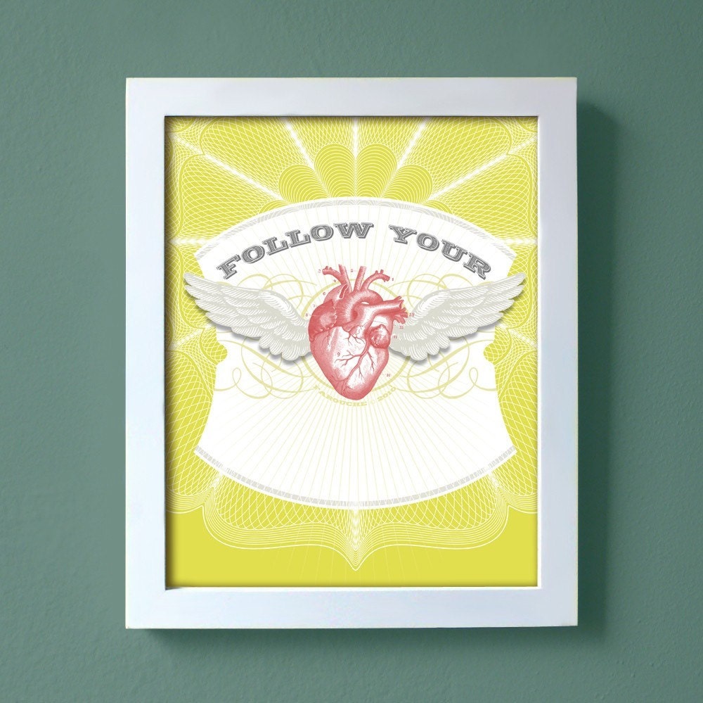 Follow Your Heart  print - large size - flying wing decorative wall poster