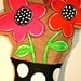Flower Pot Mother's Day Burlap Door Hanger Decoration HUGE 2 ft - Spring Summer Polka Dots