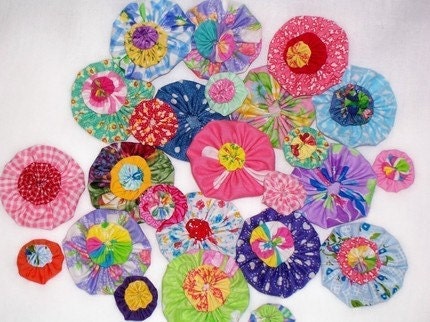 Fabric Flowers YoYo Bright Rainbow Bobby Pin Wedding Favors Birthday Party Rosette Hair Clip Bow Quilt Scrapbook Wholesale Handmade 1/2 Off