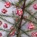 Peppermint Christmas White Red YoYo Table Runner Primitive Folk Art Rustic Prim Cabin Candle Mat Yo Quilt Fabric