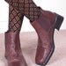 vintage 90s square toe AEROSOLES chelsea elastic side panel brown leather ankle boots sz womens 8.5