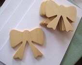 Little Wooden Bows - Die Cut -  Embellishment Craft Scrapbooking DIY Journals - Set of 6