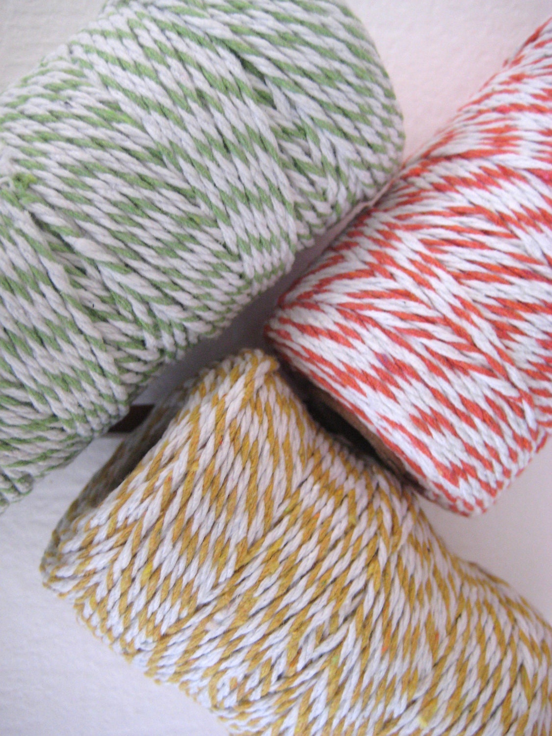 Bakers twine set of 3 spools Cotton String 300 metres 330 yards Green Yellow Orange Bakers twine packing parcels wrap