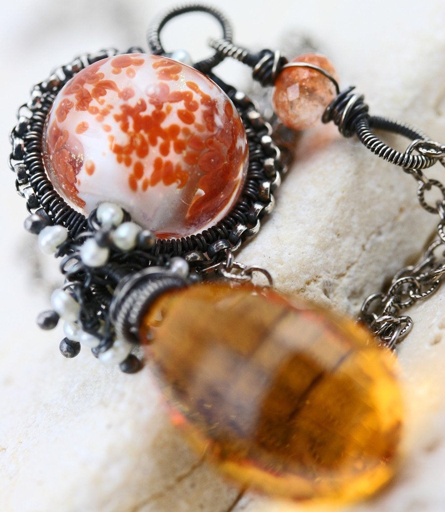 Citrine & Pearl Necklace - The Miele