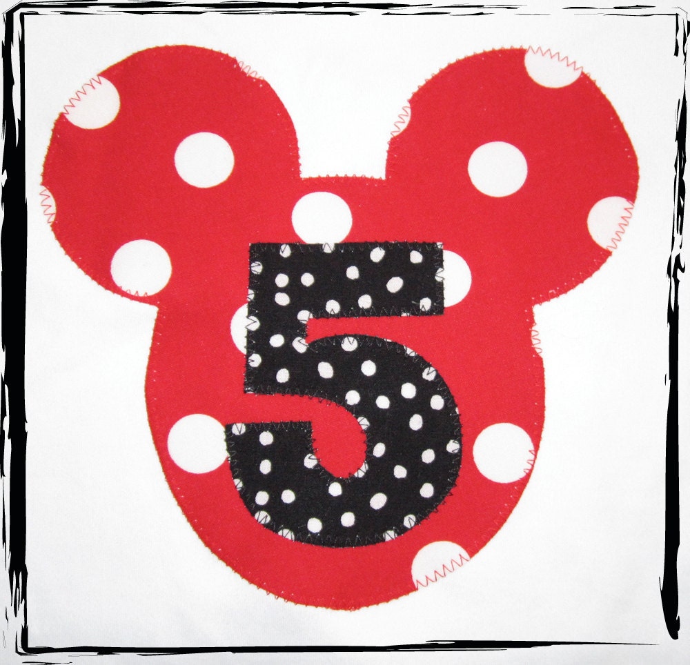 Mickey Mouse Ears HAPPY BIRTHDAY TEE - Choose Number, Colors, and Size