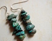 African Turquoise Stacked Earrings