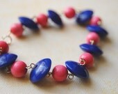Navy and Pink Preppy. Bracelet
