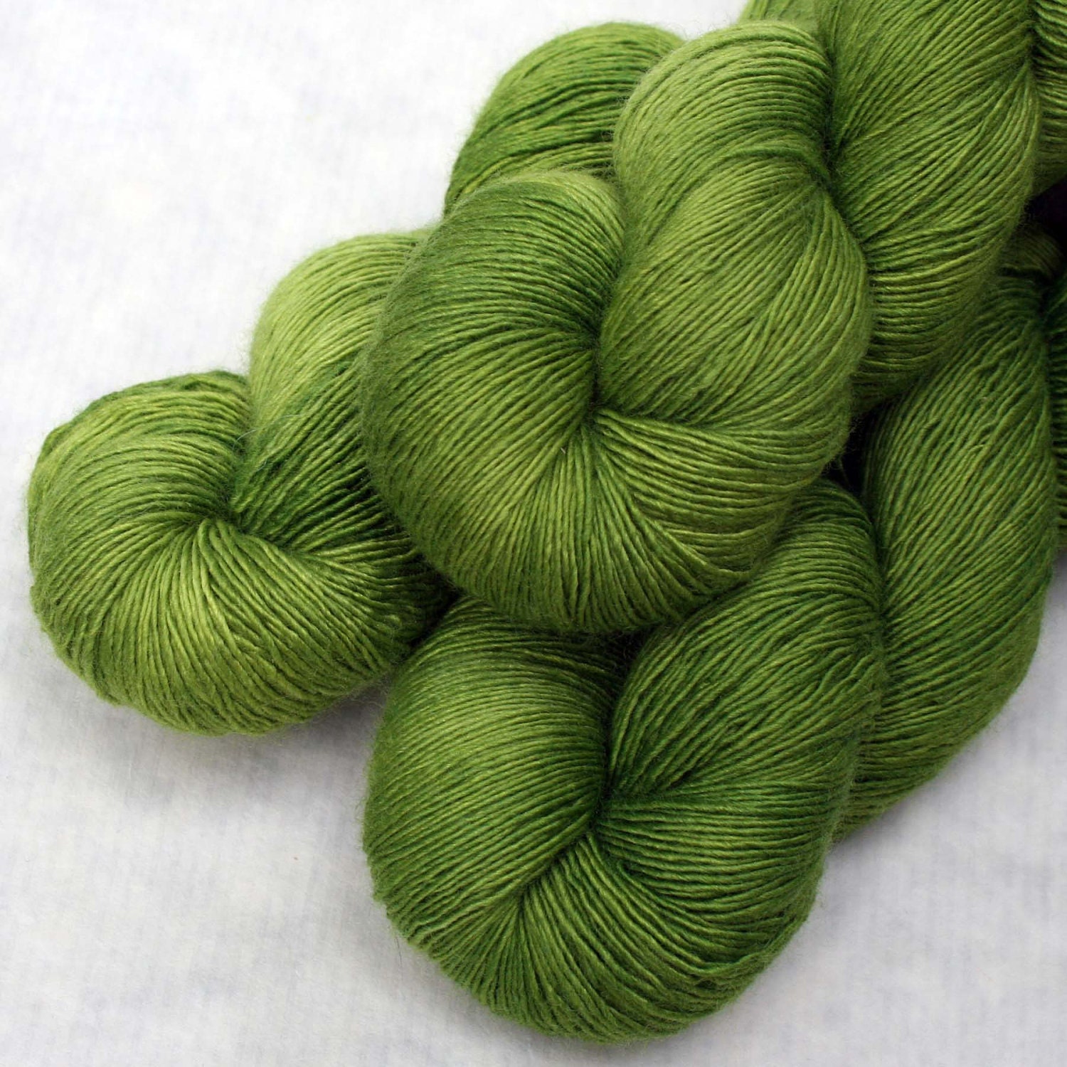 Hand Dyed Wool Silk Laceweight Yarn - Lichen