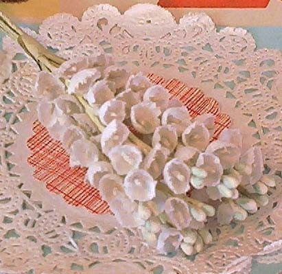 Vintage / Lily of the Valley / One Bunch / 12 Stems / Aged White