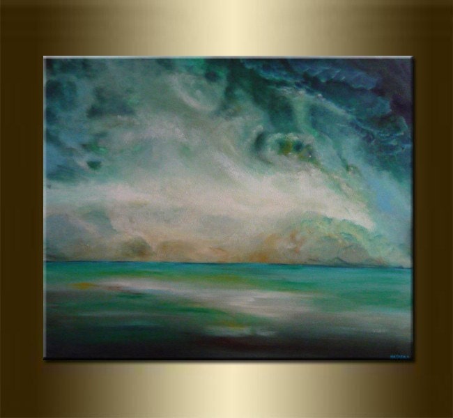 ORIGINAL LANDSCAPE , abstract PAINTING,acrylic on canvas 23,6" x 28,7" x 0,7" in inches,with certificate of authenticity