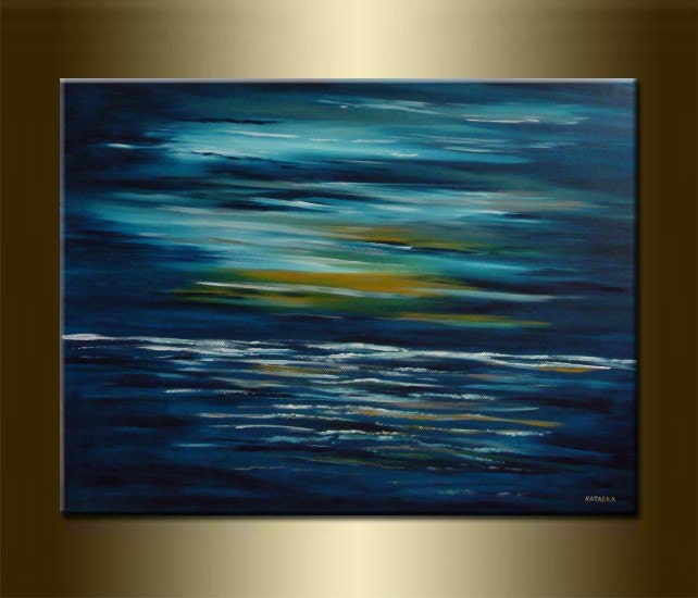 ORIGINAL LANDSCAPE , abstract PAINTING,acrylic on canvas 23,6" x 31,5" x 0,7" in inches,with certificate of authenticity