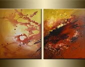 ORIGINAL abstract PAINTING,acrylic on canvas 23,6" high x 39,4" wide in inches -One of a kind - HUGE,with certificate of authenticity