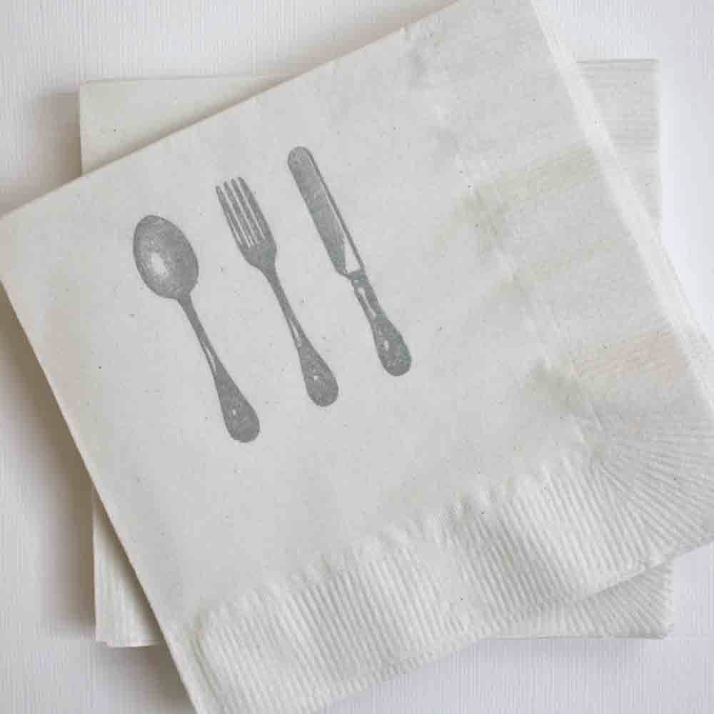 Cutlery Napkins - Silver