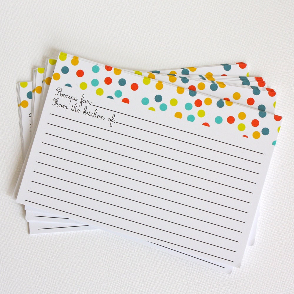 Polka Dot Recipe Cards